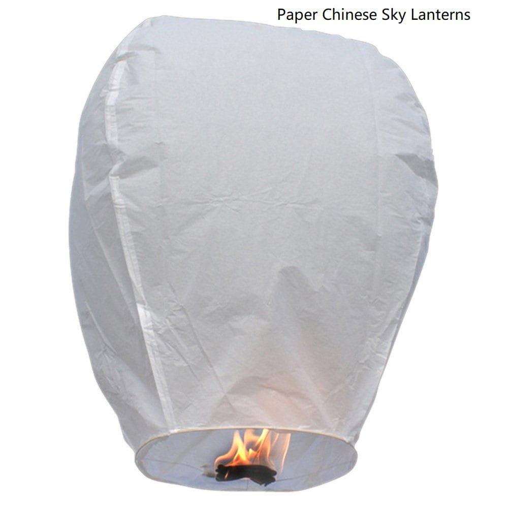 50PCS White Paper Sky Chinese Lanterns Fly Candle Lamp for Wish Party Wedding US 