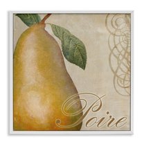 Stupell Industries Vintage French Pear Food & Beverage Painting White Framed Art Print Wall Art, 12 x 12