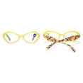 thumbnail image 4 of 5 Pairs of Women Small Egg Designer Reading Glasses 2.50 Yellow Spring Hinges Blue Light Blocking Oval Readers +2.5, 4 of 6