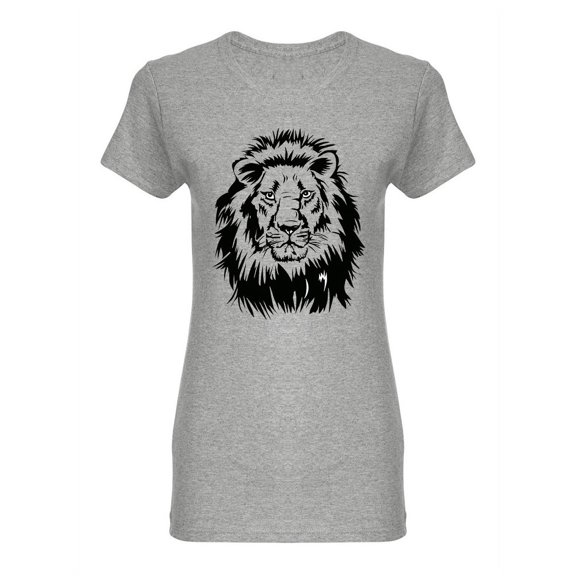 Artistic Lion Face  Shaped Tee Women's -Image by Shutterstock