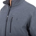 thumbnail image 4 of Free Country Men's Super Softshell Water Resistant Grid Fleece Lined Jacket (Charcoal Heather, S), 4 of 6
