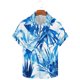 thumbnail image 2 of Camisas Hawaianas de los Hombres de Moda Casual Floral Impresión de Manga Corta Solapa Botón Arriba, Ligero para Primavera Verano, 2 of 9