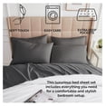 thumbnail image 4 of PaFagwy Deep Pocket Split King Bed Sheets Set, 7-Piece Ultra-Soft Microfiber Bed Sheets with Two 21" Deep Fitted King Sheets, Oversize Flat Sheet, 4 King Pillowcases, Slate, 4 of 8