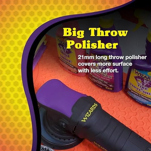 Wizards 9-Piece Car Buffer & Polisher Kit – 21mm HD Dual Action Orbital Polisher with Pads, Compounds & Scratch Remover – Professional Car Detailing Kit