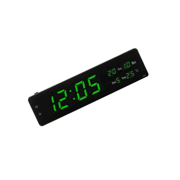 Xingzhi LED Digital Alarm Clocks Wall Clock 24 Hours Hourly Chime Green Display