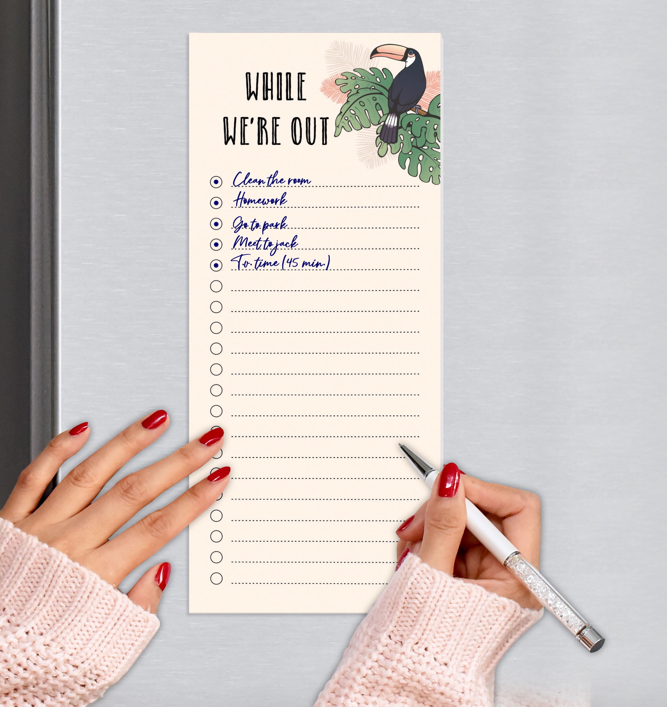 Inkdotpot Pack of 3 Magnetic Fridge To-Do List Notepads- Magnetic Memo Pads For Refrigerator-(50 Sheets Each)-6Q