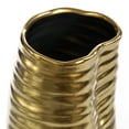 thumbnail image 7 of Fabulaxe 9" H Ceramic Bent Melted Modern Style Sculpture Table Centerpiece Flower Vase, Gold, 7 of 7