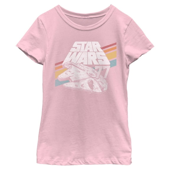 Girls Star Wars Retro 77 Millennium Falcon Stripes T Shirt