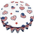 thumbnail image 3 of 4th of July Tablecloth Round Table Cloth 60 Inch American Flag Washable Table Cover for Home Party Picnic, 3 of 7