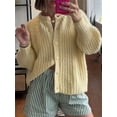 thumbnail image 4 of Gupgi Cardigan Tricoté pour Femmes, Chandails Ajustés, Veste Décontractée à Boutons, Col Ras du Cou, Automne, Manteau Uni, 4 of 5