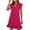 Hot Pink, variant on Stamzod Summer Dresses for Women 2025 Fashion Solid Color V-Neck Cap Sleeve Ruffle Knee Length Dress Casual Loose Fit A-Line Dresses for Women Hot Pink S