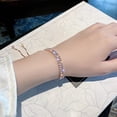 thumbnail image 5 of Women Luxurious Fashion Cubic Zirconia Crystal Gorgeous Rose Gold Openable Fashion Jewelry Bracelet, 5 of 7
