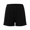 thumbnail image 7 of Plus Size Shorts for Women Double Layered Pleats Straight Leg Casual Pants High Waist Sports Loose Shorts Linen Shorts for Women Black L, 7 of 7