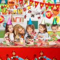 thumbnail image 4 of SINGOMON 2PCS Rectangular Fire Truck Table Cloths, Red, 130x220cm, Disposable, Firefighter Party Favors, Firetruck Birthday Decorations, 4 of 5