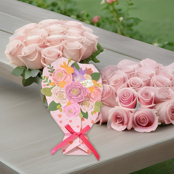 Tarjetas del día de San Valentín, tarjeta Tarjeta de felicitación Ramo romántico Tarjeta de felicitación Tarjeta de ramo de flores 3D para , 10.6 cm x 16.7 cm 106 cm x 167 cm BLESIY Ramos Tarjetas de felicitación