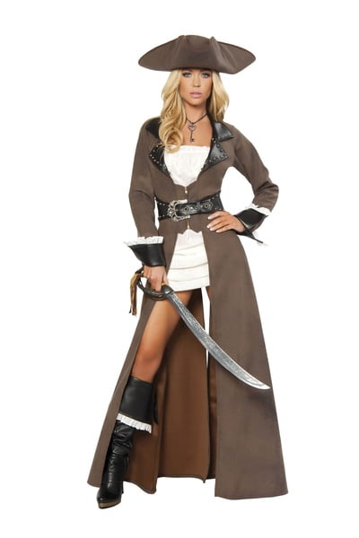 Brown//Black//White Deluxe 4pc Pirate Captain 4242-AS-M