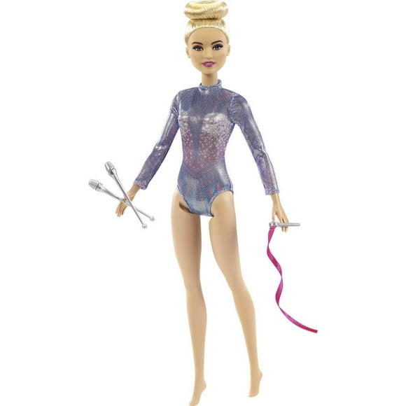 Barbie Rhythmic Gymnast Blonde Doll (12-in/30.40-cm), Leotard & Accessories, Ages 3+