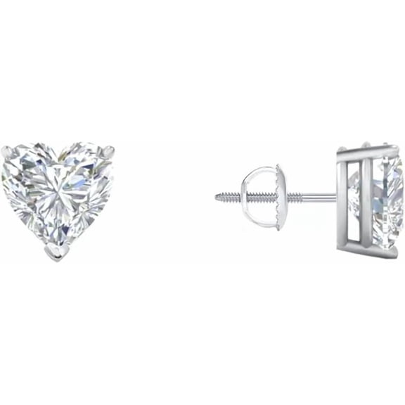 1.5 Ct Heart Shape Moissanite Diamond Stud Earrings | 925 Sterling Silver | Unisex Earrings for Men & Women