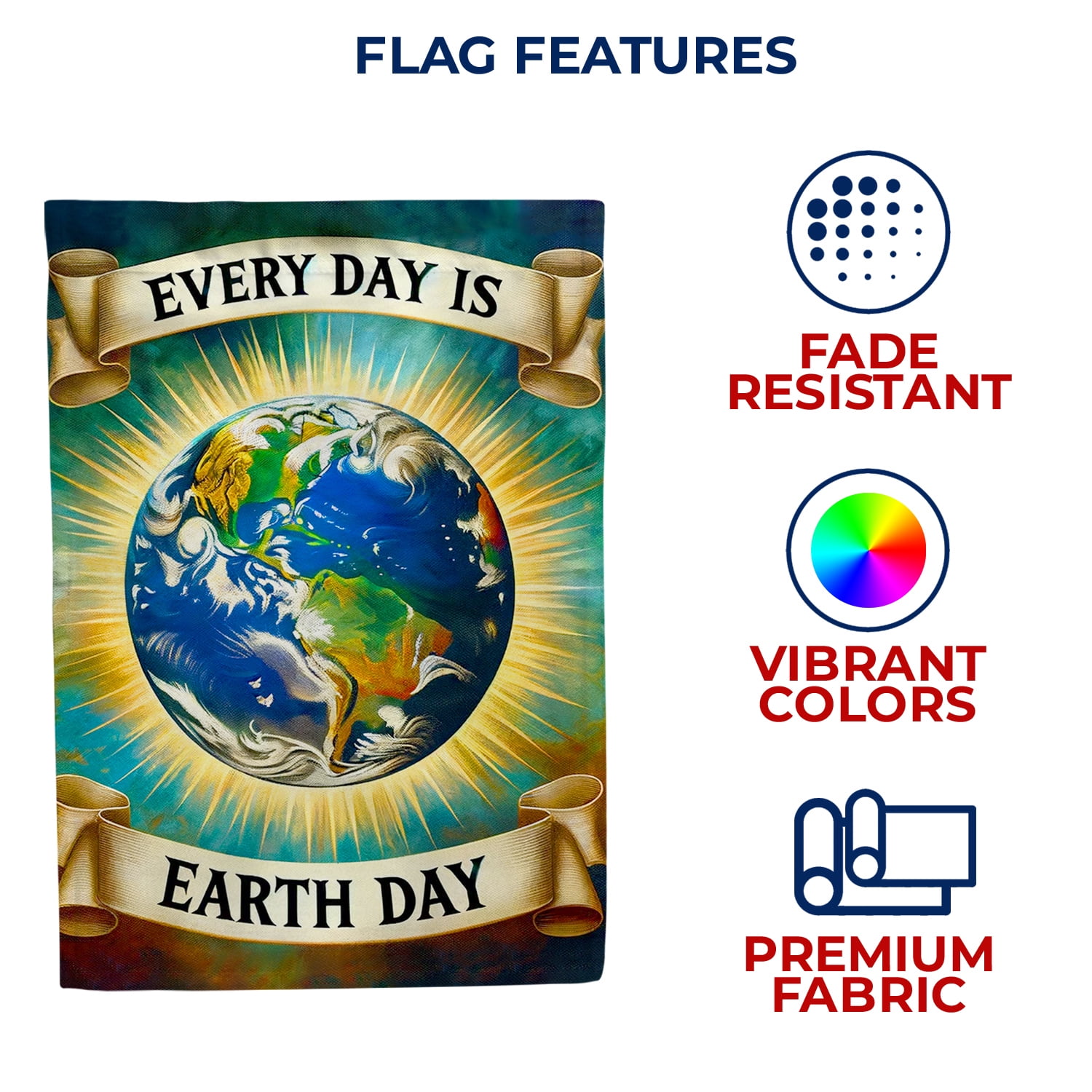 America Forever Earth Day House Flag Double Sided, 28 x 40 inch Every Day Earth Day Environment Awareness Flag, Eco Friendly Outdoor Decor, Environmental Protection Yard Flag