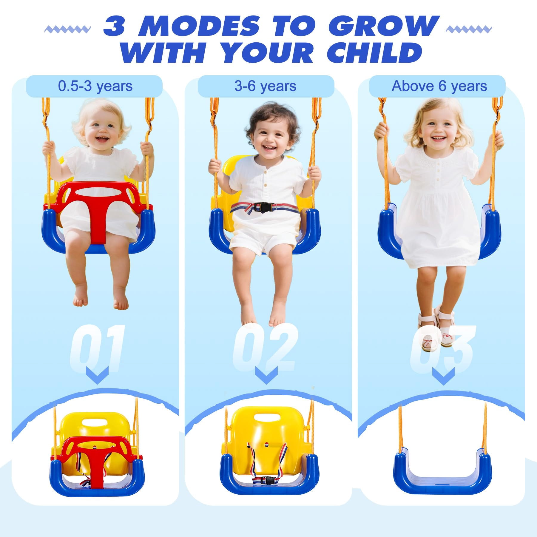 RedSwing Toddler Single Swing – Portable Indoor & Outdoor Baby Swing Stand with Comfort Seat for Ages 6 Months to 10 Years