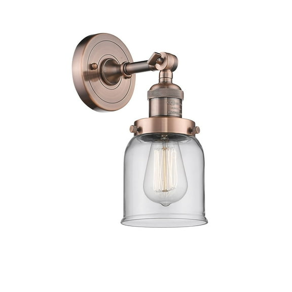 Innovations 1-LT Vintage LED Small Bell 5" Sconce - Antique Copper - 203-AC-G52-LED