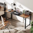 thumbnail image 2 of Giantex 63” Computer Desk, Modern Home Office Desk, Sturdy Metal Frame Writing Desk, Simple Laptop Desk for Office, Dining Room, Simple Installation, 2 of 8
