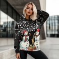 thumbnail image 5 of SCRAWLGOD Music Snowman Hoodie Womens Oversized Pullover Sweaters for Women Crewneck Tops Soft Hoodies Sweatshirts for Women Long-Sleeve Streetwear Hoodie Women for Christmas Size M, 5 of 7
