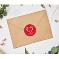 thumbnail image 2 of Darling Souvenir Round 45 Pcs Love Heart Save The Date Stickers Personalized Bride Groom Names And Date Envelope Seals - Red, 2 of 4