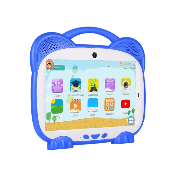 7 Inch Kids Tablet Quad Core 1+8G Dual Card WiFi Android 7.0 Tablets for Study Education Kids Gift Kids Software,Blue