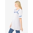 thumbnail image 3 of Woman Within Plus Size Embroidered Split-Neck Tunic, 3 of 6