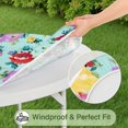 thumbnail image 5 of Pioneer Flower Floral Print Pattern Round Fitted Tablecloth with Elastic Edge,Dining Table Cover Waterproof,Outdoor Round Tablecloth for Camping,Dining,Indoor and Outdoor, 5 of 7
