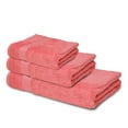 thumbnail image 1 of Melissa Linen Elegant Turkish Towels (Set of 3), Bath Sheet, Hand Towel, Washcloth, Coral Pink, 1 of 5
