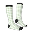 thumbnail image 3 of Fotbe Green Checkboard print Women's Men's Novelty Crew Socks Cotton Socks Knee High Socks for Walking,Running,Nurses,Pregnancy, 3 of 8