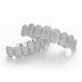 thumbnail image 6 of QQTDFG 14K Gold Plated CZ Teeth Grillz Hip Hop Top Bottom Mouth Silver Grill Set Custom-Style J-Silver-Bottom, 6 of 9