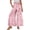 782#Light pink, variant on Women's 2026 Boho Print Palazzo Pants - Elastic High Waist Ties Wide Leg Loose Casual Trousers with Pockets White M