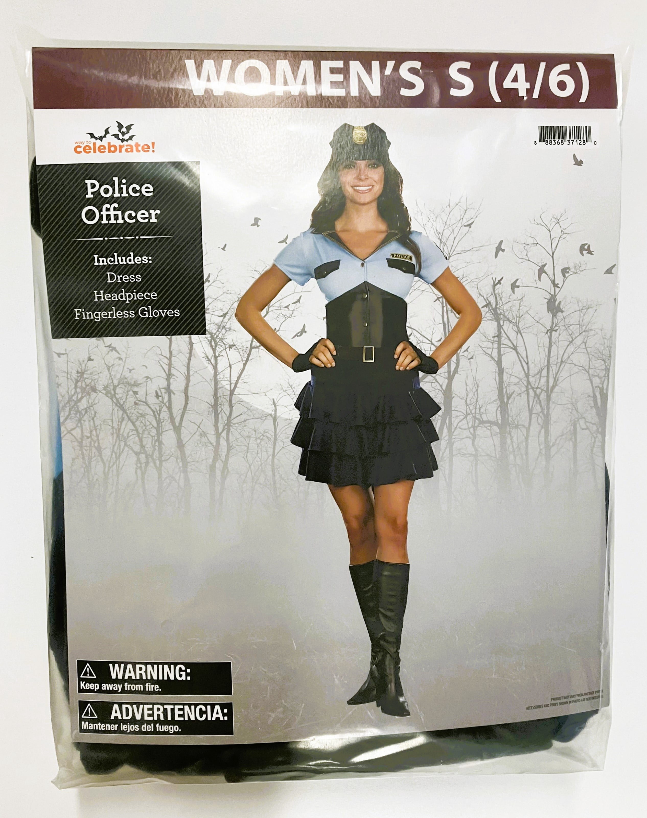 Police Officer Dress, Halloween Costume for Adults, Women's Size S (4/6), by Way to Celebrate