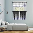 thumbnail image 5 of Anchor Black Kitchen Curtains Sets for Windows 24 Inch Length, Modern Navy Blue White Striped Nautical Rod Pocket Window Treatments Tier Curtains and Valances Set for Bedroom/Bathroom, 5 of 8