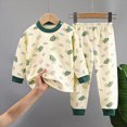thumbnail image 2 of masbird Little Boys Girls Pajamas Sets Dinosaur Cotton 2 Piece Toddler Clothes Kids Pjs Fall Winter Sleepwear 6-12 Months 12-24 Months 2t 3t 4t 5t 6t 7t 8t 9t Children(AG,5-6 Y), 2 of 5