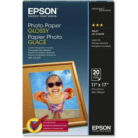 Epson Glossy Photo Paper - 11" x 17" (20 Sheets)