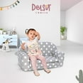 thumbnail image 3 of Delsit Toddler Couch and Kids Flip Open Foam Double Sofa, Gray with Stars, 3 of 9