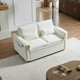 thumbnail image 3 of Modern Convertible Loveseat Sleeper Sofa with Adjustable Backrest & Pull-Out Twin Bed - 2-Seater Space-Saving Design for Small Apartments, Includes Lumbar Support Pillows & Easy Assembly, 3 of 9