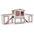 thumbnail image 1 of Charmma Outdoor Large Rabbit Hutch Brown and White 80.3"x17.7"x33.5" Wood, 1 of 7