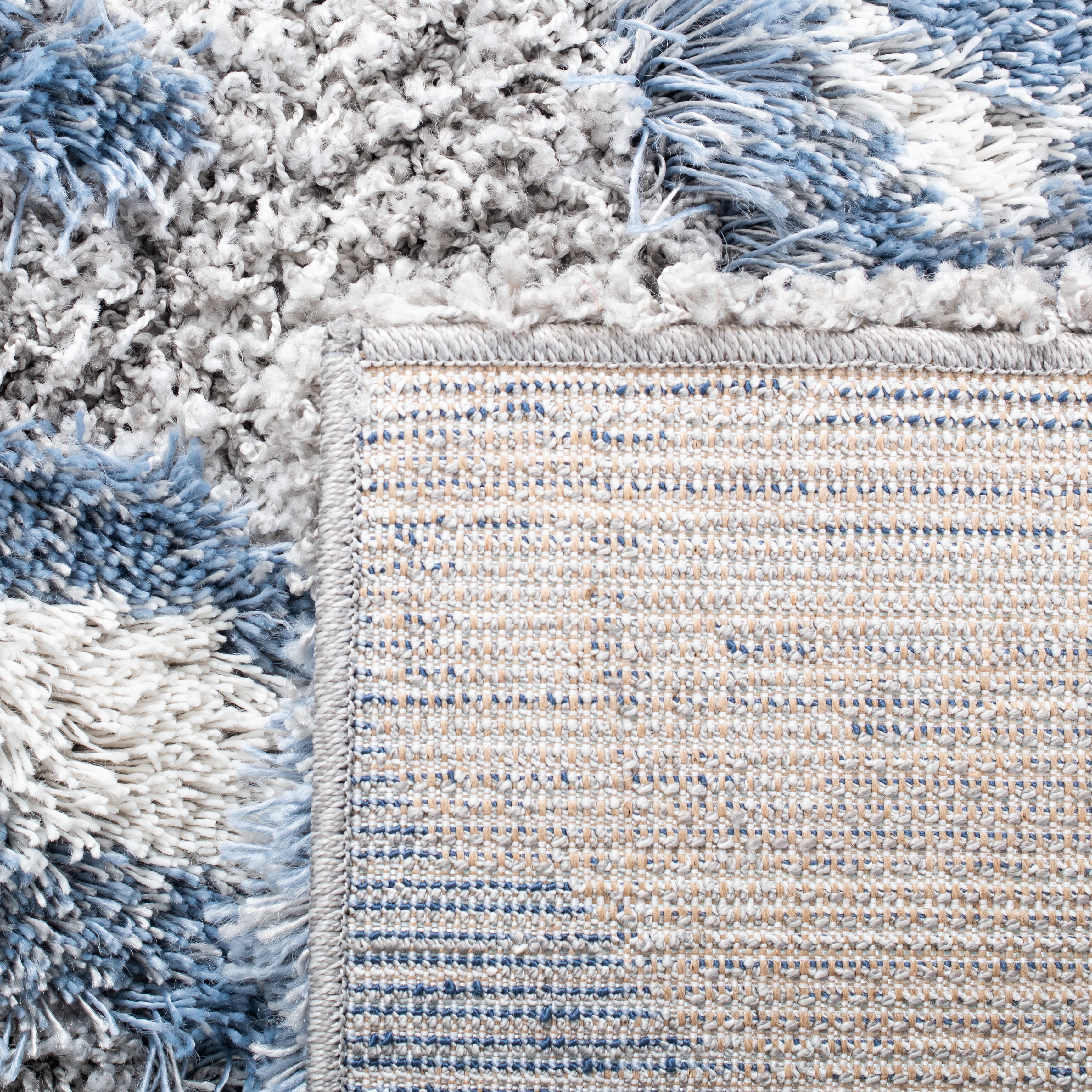 SAFAVIEH Horizon Konstantinos Abstract Shag Area Rug, Grey/Blue, 8' x 8' Round
