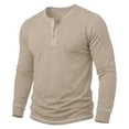 thumbnail image 4 of Fnnxeal Mens T-Shirts Fall Winter Casual Crew Neck Long Sleeve Fashion Beige Shirts for Men Size L, 4 of 7