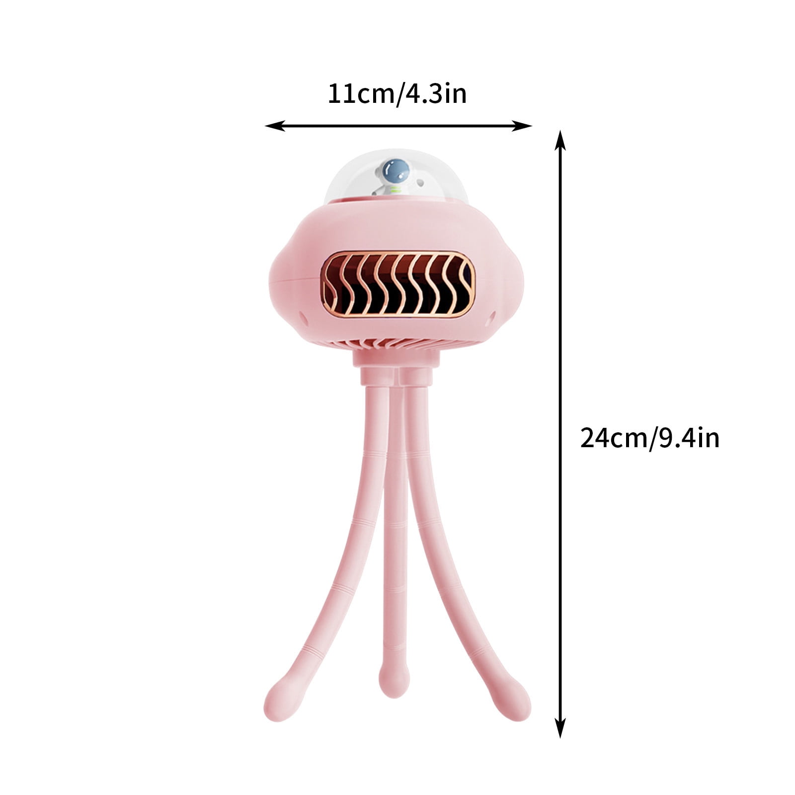 SPOORYYO USB Rechargeable Mini Desk Fan - 3-Speed Quiet Bladeless Fan, Portable & Bendable for Home, Office, Car, Stroller, Camping - with 10H Runtime