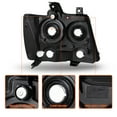 thumbnail image 5 of For 2007-2014 Chevy Suburban Tahoe Avalanche Black Amber Corner Headlights Sets, 5 of 7