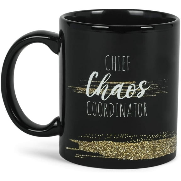 Chaos Coordinator Solid Black 11 Ounces Ceramic Stoneware Coffee Mug