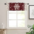 thumbnail image 7 of Christmas Snowflake Kitchen Curtains and Valances Set, Red Beige Buffalo Plaid Winter Snow Rod Pocket Window Valance 18 Inch Window Curtain Panels for Living Room Bedroom Laundry, 27.5x24in, 3 Pieces, 7 of 7