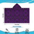 thumbnail image 2 of Purple Black Ornament Eye Pattern Hooded Bath Towel，50"x30" for Ages 3 To 12 Kids, Quick Dry Lightweight Soft Microfiber Hood Beach Towel Cover Up for Kids, 2 of 7