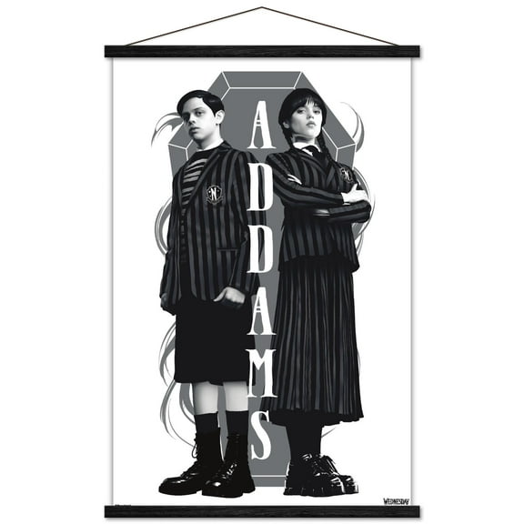 Wednesday: Season 2 (2025) - Addams Siblings Wall Poster with Magnetic Frame, 22.375" x 34"